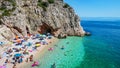 BRSEÃÂ, CROATIA - Aug 26, 2017: A breathtaking shot of Brsec beach on the eastern coast of Istria, Croatia